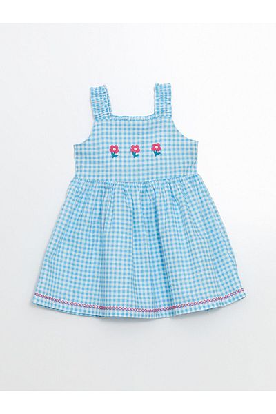 LC Waikiki Rochie de in pentru fetiță cu guler pătrat de sezon nou - S5ER45Z1