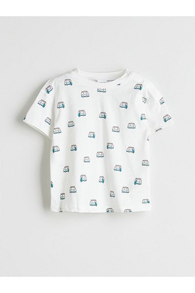 LC Waikiki New Season Crew Neck Printed Baby Boy T-Shirt and Shorts Set of 2 - S5G591Z1
