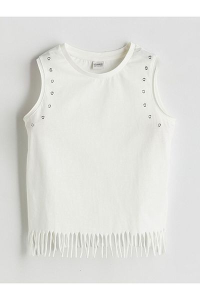 LC Waikiki Ecru Tassel Detailed Girl's Undershirt