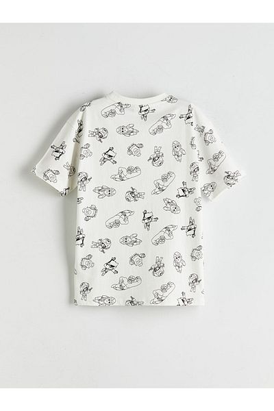 LC Waikiki Ecru Crew Neck Brawl Stars Printed Boy's T-Shirt