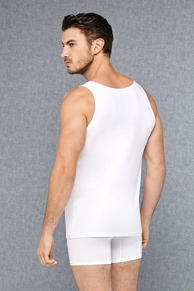 NazikEndam Dore Anse Men's Cotton Solid Color Wide Collar Undershirt 2-Piece 2025