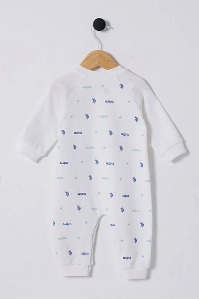 U.S. Polo Assn. Baby Boy White Jumpsuit