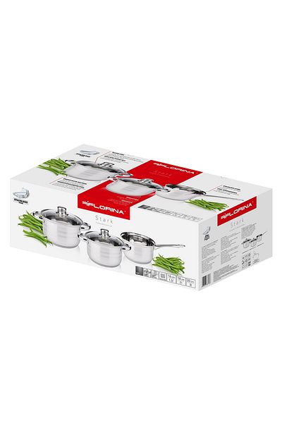 FLORINA Stark 5-piece stainless steel pot set 2/3/1.5 liters