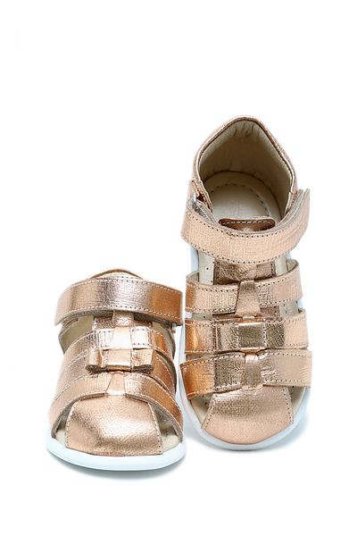 Kifidis S25V016 Kifidis-Kids First Step حذاء جلدي للفتيات مقاس 20-25 ذهبي وردي