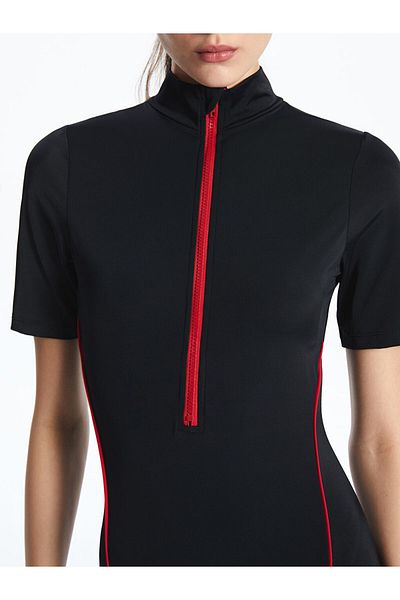 LC Waikiki Costum de baie pentru femei cu guler vertical și mâneci scurte - S5JA65Z8