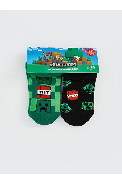 LC Waikiki Yeni Sezon Minecraft Desenli Erkek Cocuk Patik Corap 5'li - S5K324Z4
