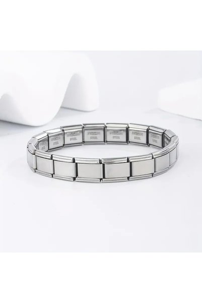 KLYSHOP Italian Style Steel Charm Bracelet - Without Text - Guaranteed (No Co...