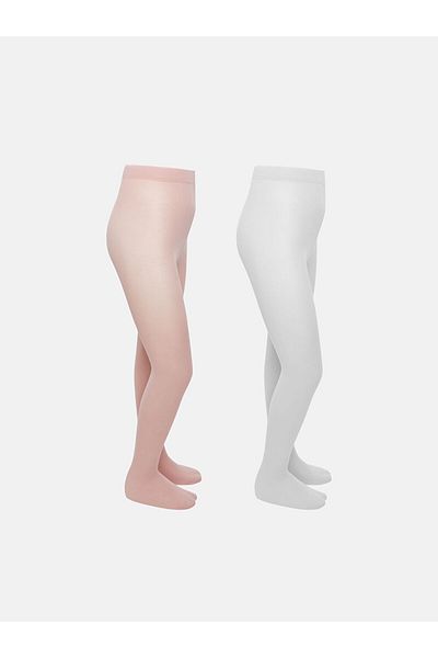 LC Waikiki Pink Basic Girl's Thin Pantyhose 2-Piece