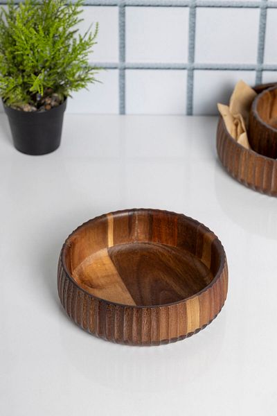 FH finehome Curve Acacia Bowl 19 cm