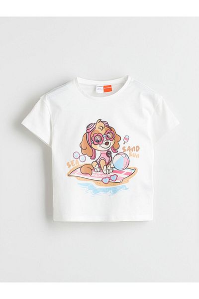 LC Waikiki New Season Crew Neck Paw Patrol Printed Girls' T-Shirt - S5H546Z1