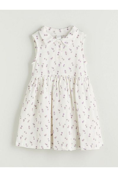 LC Waikiki New Season Crew Neck Floral Girl's Dress - S5Nr51Z1