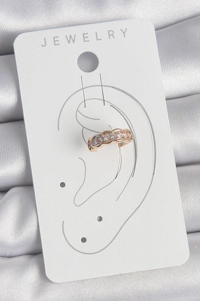 Celira Brass Gold Color Zircon Stone Women's Cartilage Earrings