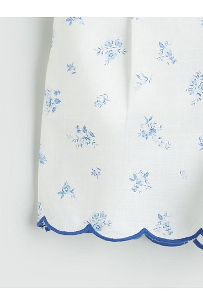 LC Waikiki White Floral Girl's Shorts with Elastic Waist