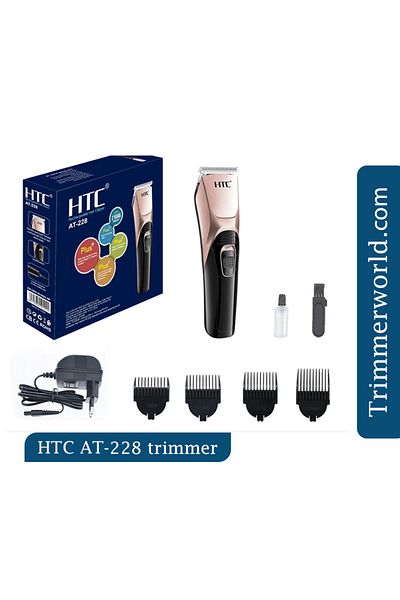HTC Washable Rechargeable Professional Hair Trimmer AT-228 Multicolor