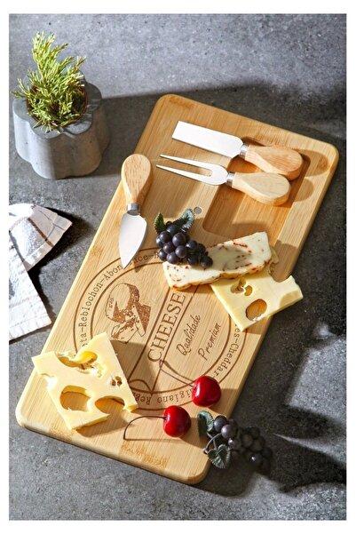 Home Natural Bamboo Cheese Plate Multi-Purpose Bamboo Cheese Plate Healthy an...