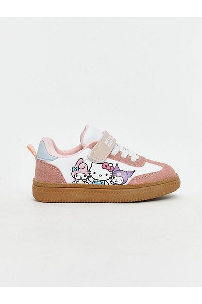 LC Waikiki Lcw Steps Pink Hello Kitty Printed Lace and Velcro Baby Girl Sports Shoes