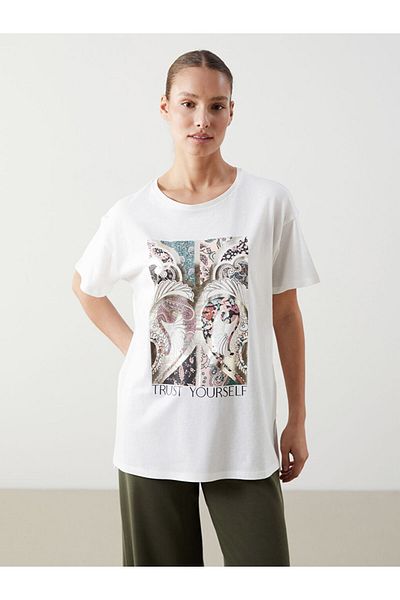 LC Waikiki New Season Crew Neck Printed Women's T-Shirt - S5Dp50Z8