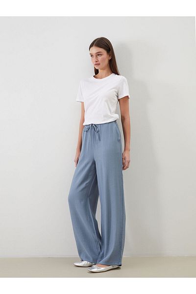 LC Waikiki New Season Women's Textured Trousers with Elastic Waist - S5Mr53Z8