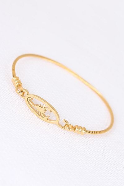 Celira Gold Steel Scorpion Men's Handcuff Bracelet