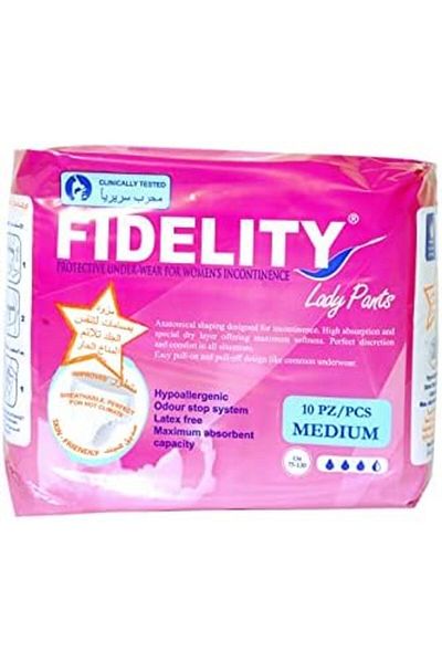 fidelity Lady Pants Medium Absorbent Female Briefs ' 10 Units