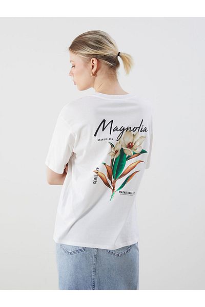 LC Waikiki New Season Crew Neck Floral Oversize Women's T-Shirt - S5Ok16Z8