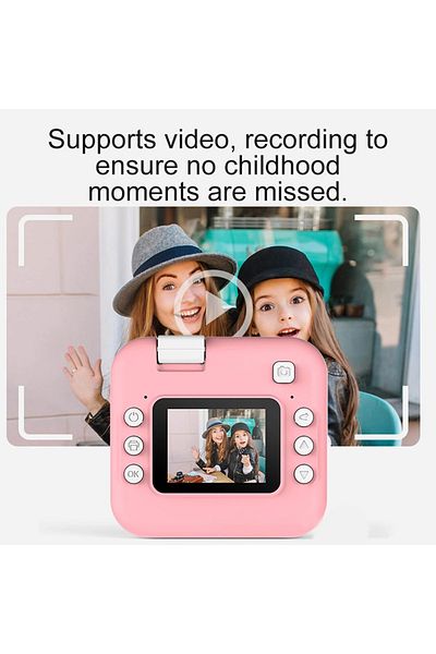 rexa Kids Printing Camera with 2.0" Screen – 24MP HD Lens, 180° Rotating, Portable Instant Photo Printer
