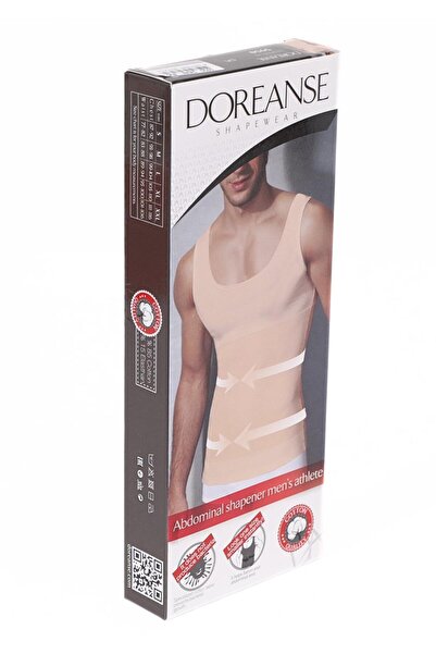 NazikEndam Ανδρικό βαμβακερό μπλουζάκι μεγάλου μεγέθους εφέ σύσφιξης Dore anse 5950P Λευκό