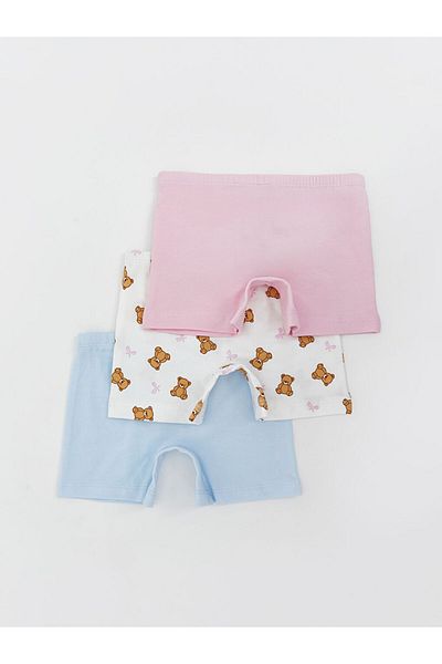 LC Waikiki New Season Elastic Waist Combed Cotton Girls Boxer 3-Piece - S5Pr25Z1