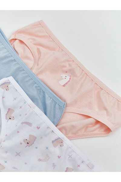 LC Waikiki New Season Printed Girls' Panties 3-Piece - S5Ef07Z4