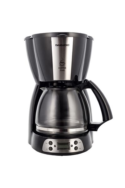 Daewoo Coffee Maker, 900 W, 1.5 L, Permanent Filter, 24-hour Timer, Water Level Indicator, Black/gray