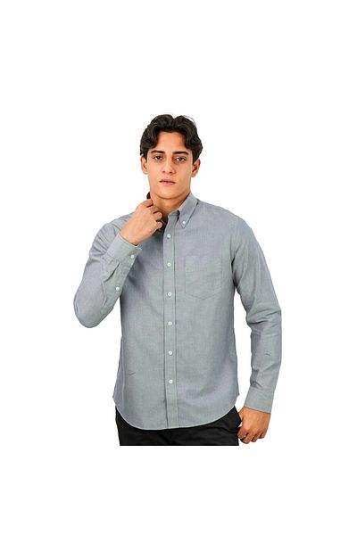 Giordano Men's Wrinkle-Free Cotton Oxford Long Sleeve Shirt