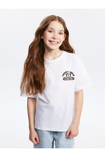LC Waikiki Tricou unisex pentru copii, sezon nou, cu decolteu rotund, cu imprimeu nostalgic de maimuță - S5H004Z4