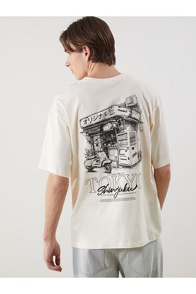LC Waikiki Νέα σεζόν Crew Neck Tokyo Printed Ανδρικό Tisort - S5MM34Z8