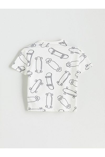LC Waikiki Tricou pentru băiat cu imprimeu cu gât crew de sezon nou - S5IA40Z1