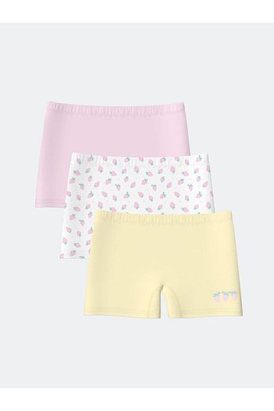 LC Waikiki New Season Printed Girl's Boxer 3-Piece - S5Bc65Z4