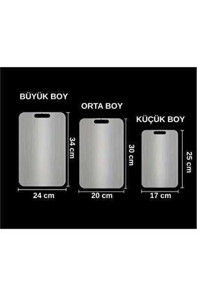 ONYS Paslanmaz Çelik Kesme Tahtası - KÜÇÜK BOY - SET ÜST KALİTE ANTİBAKTERİYEL KESME TAHTASI