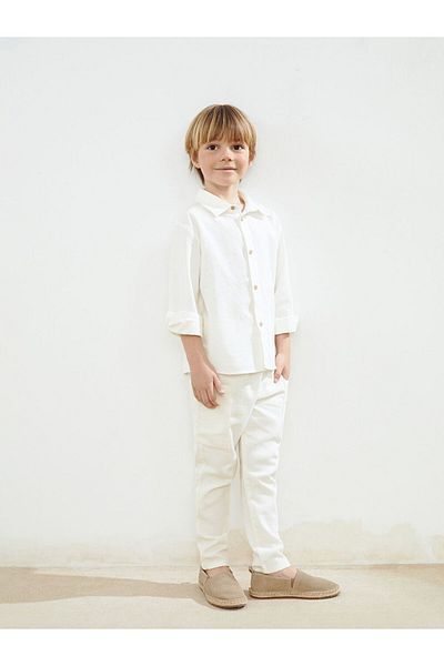 LC Waikiki Khaki Linen Blend Boy's Cargo Pants