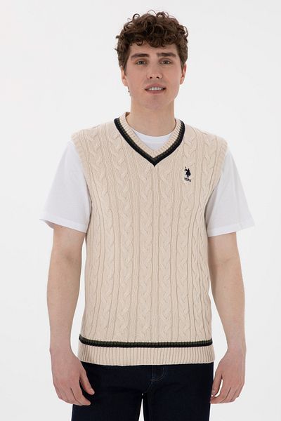 U.S. Polo Assn. Men's Cream Sweater 50295889-Vr071