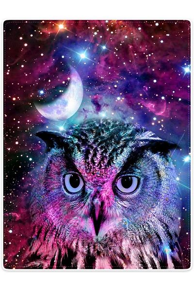 Violetpos Soft wool flannel blanket, 150 x 200 cm, owl pattern, Violetpos