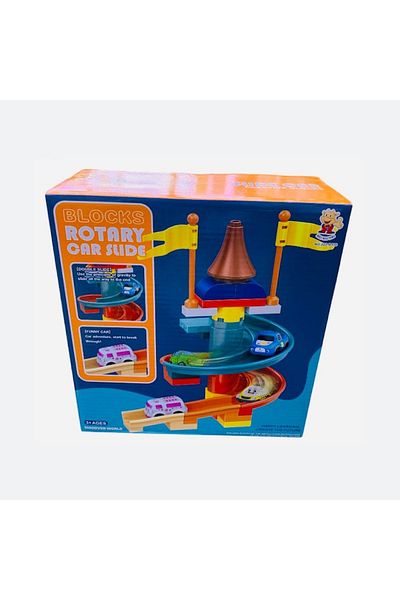 rexa Blocks Rotary Car Slide Building Set with Toy Cars for Kids