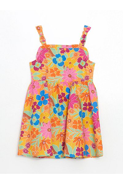 LC Waikiki New Season Floral Ruffle Girl's Linen Dress - S5Ib96Z1