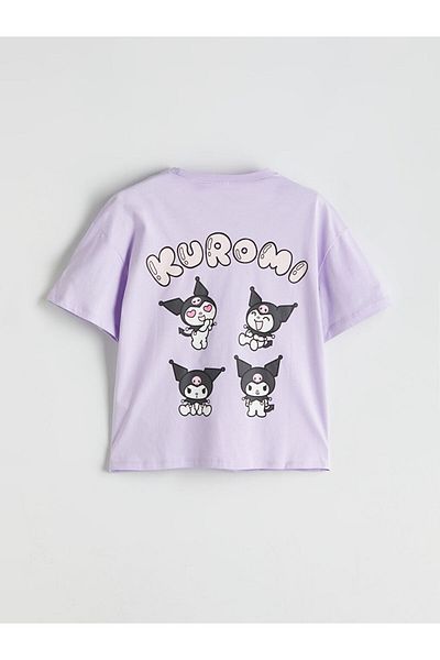 LC Waikiki New Season Crew Neck Kuromi Printed Girls' Shorts Pajama Set - S5H997Z4