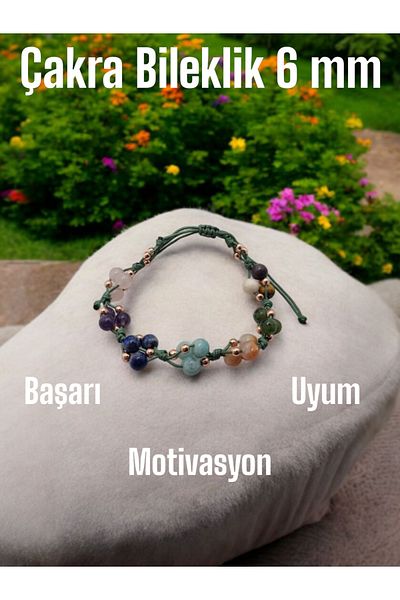 Kadimdoğal Certified Natural Stone Chakra Bracelet 6 mm