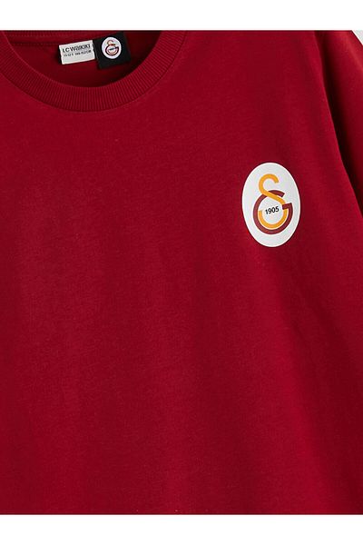 LC Waikiki Red Crew Neck Printed Boy's T-Shirt