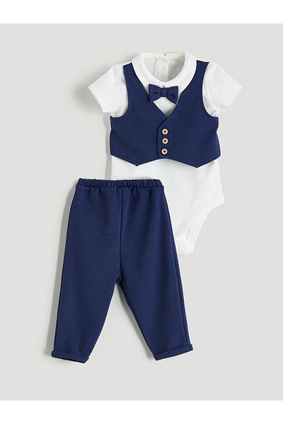 LC Waikiki Baby Boy Shirt Shorts and Vest 3 Piece Set
