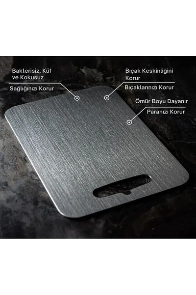 ONYS Stainless Steel Cutting Board - Small Size - Set Top Quality Antibacterial Cutting Board
