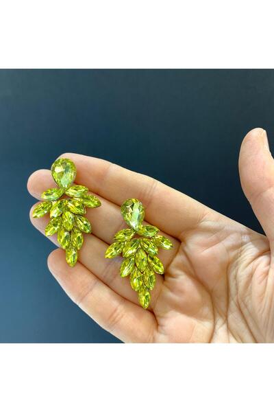 BEYOĞLU NİŞANTAŞI Rhinestone Bridal Wedding Henna Engagement Wedding Ball Earrings