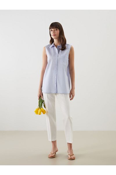 LC Waikiki Cămașă de damă din poplin cu dungi de sezon nou - S5KF89Z8