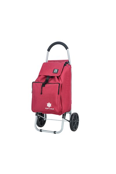 Madisson Shopping Trolley Sw42028, Polyester, 98x35x30cm, 55l, 2 Wheels, Insulated Pocket, Dark Red