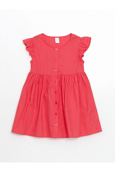 LC Waikiki New Season Pleated Girl's Linen Look Shirt Dress - S5Jc33Z1